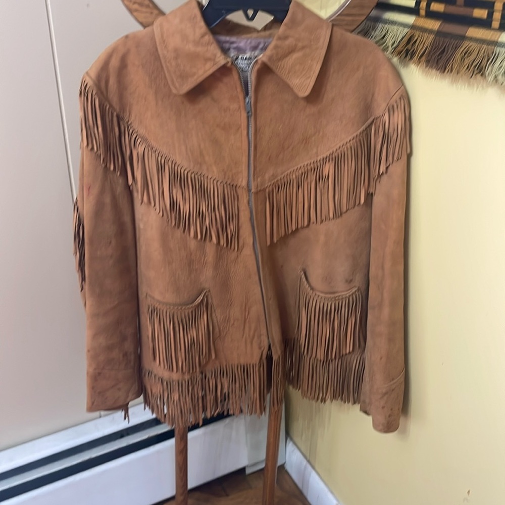 Vintage suede fringe jacket